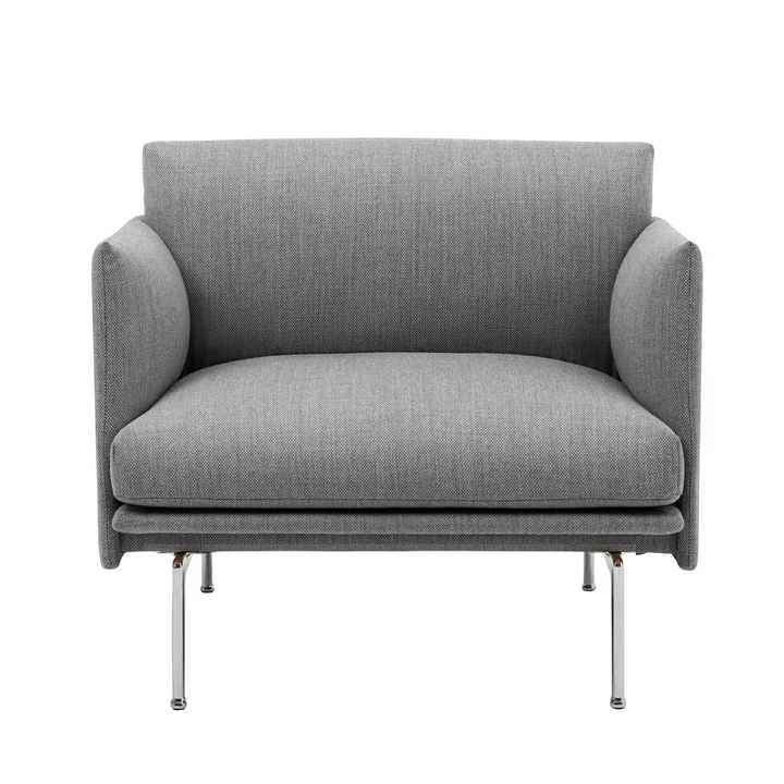Outline Studio Sessel von Muuto in grau (fiord 151) / Aluminium poliert