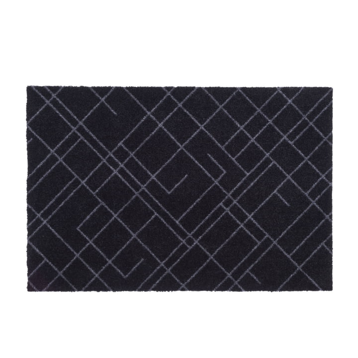 Lines Fussmatte 60 x 90 cm von tica copenhagen in schwarz / grau
