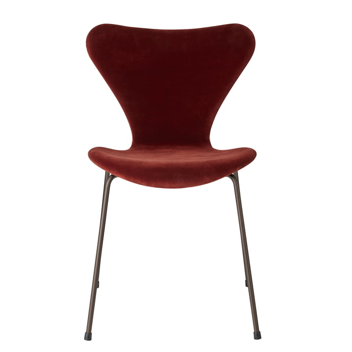 Serie 7 Velvet Edition Stuhl Vollpolsterung von Fritz Hansen in autumn red