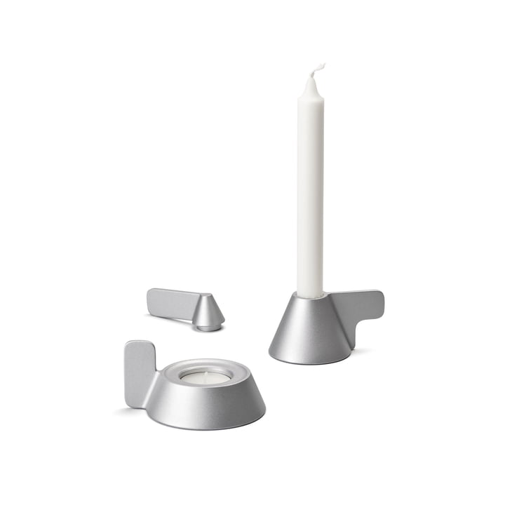 Cone Kerzenhalter von Design House Stockholm in grau