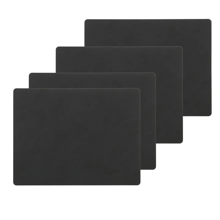 Tischset Square L, 35 x 45 cm von Lind DNA in Nupo schwarz (4er-Set)