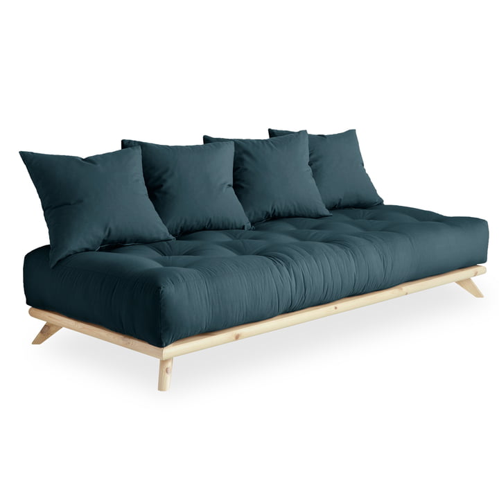 Senza Sofa von Karup Design in Kiefer natur / petrolblau