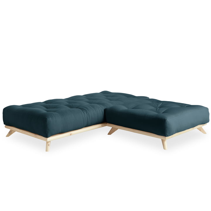 Senza Sofa von Karup Design in Kiefer natur / petrolblau