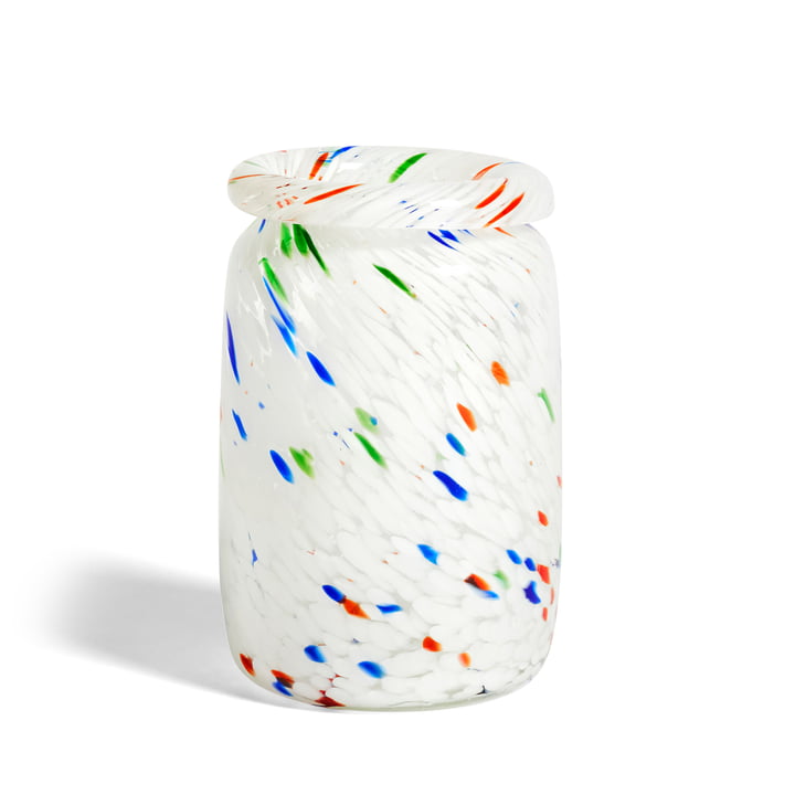 Splash Vase M, Ø 14,3 x H 22,2 cm, white dot von Hay