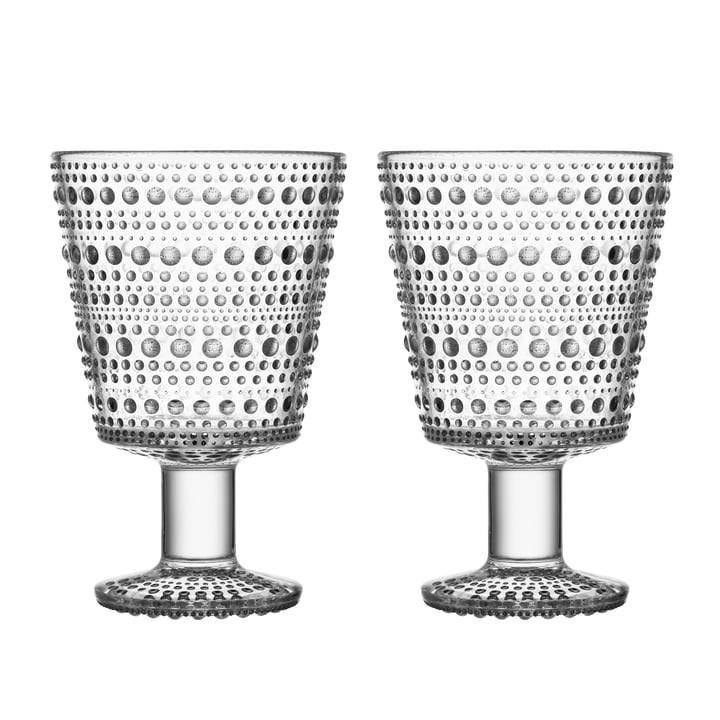 Kastehelmi Trinkglas mit Fuss 26 cl von Iittala in klar (2er-Set)