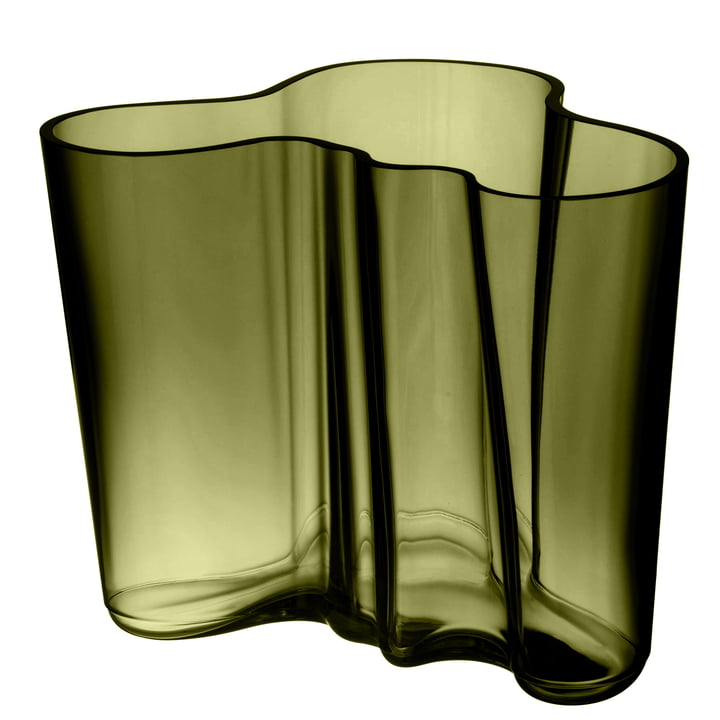 Aalto Vase Savoy 160 mm von Iittala in moosgrün