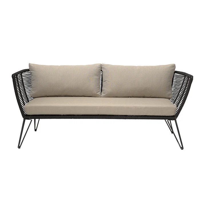 Mundo Sofa mit Kissen, schwarz / beige von Bloomingville
