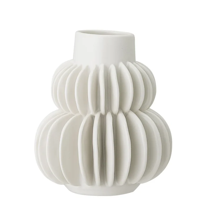 Steingutvase Ø 11,5 x 14 cm von Bloomingville in weiss
