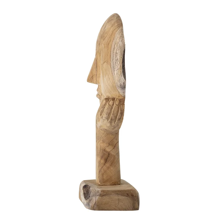 Kopf Skulptur abstrakt H 35 cm von Bloomingville aus recyceltem Holz
