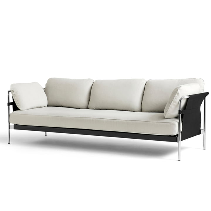 Can 2.0 Sofa 3-Sitzer von Hay in Chrom / Canvas natur / Linara 311