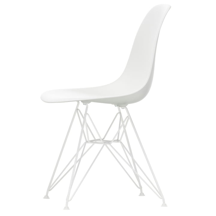 Eames Plastic Side Chair DSR von Vitra in weiss / weiss (Filzgleiter weiss)