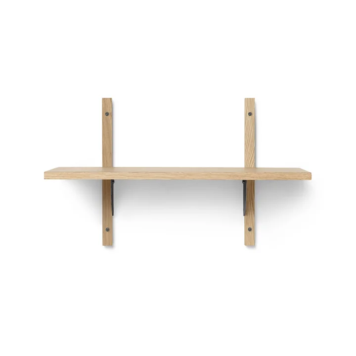 Sector Wandregal single, 54 cm, Eiche / Messing schwarz von Ferm Living 