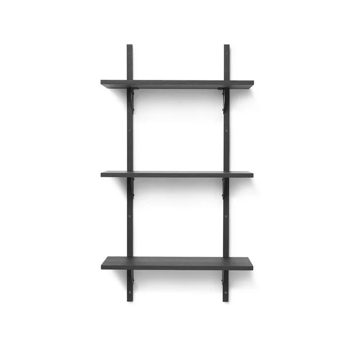 Sector Wandregal triple, 54 cm, Esche schwarz / Messing schwarz von Ferm Living