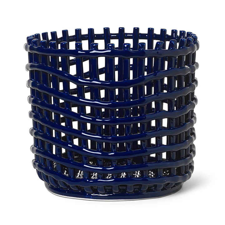 Keramik Korb gross von ferm Living in blau