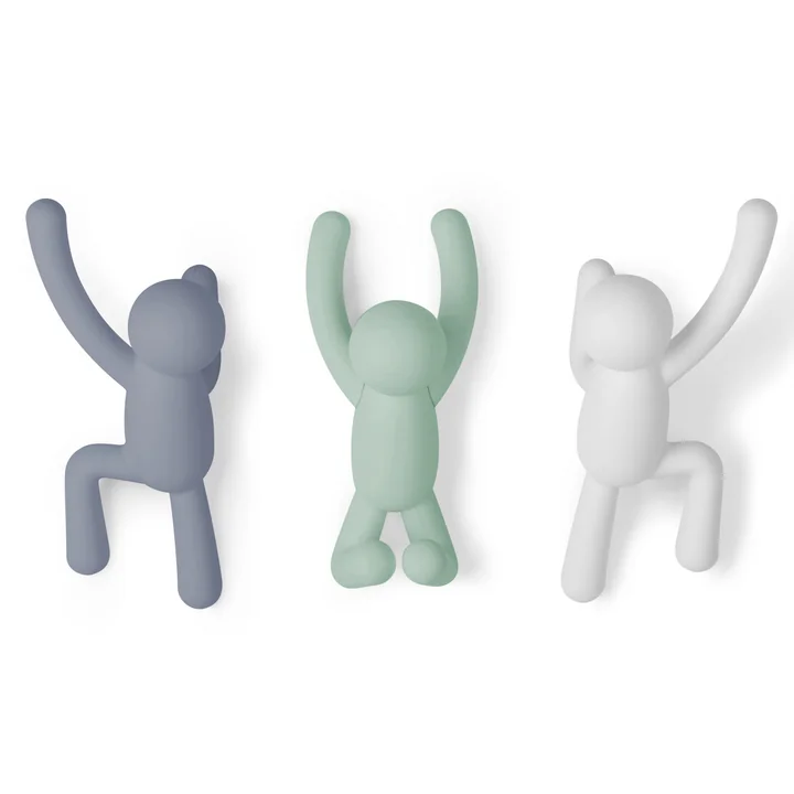 Buddy Wandhaken 3er-Set von Umbra in blau / mint / weiss