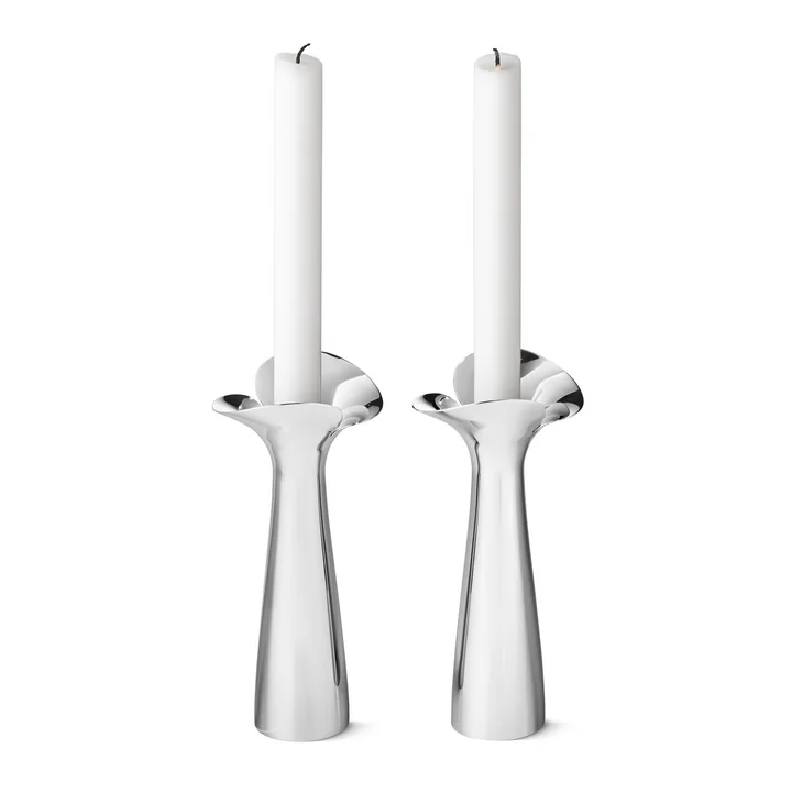 Bloom Botanica Kerzenhalter 2er-Set, Edelstahl von Georg Jensen 