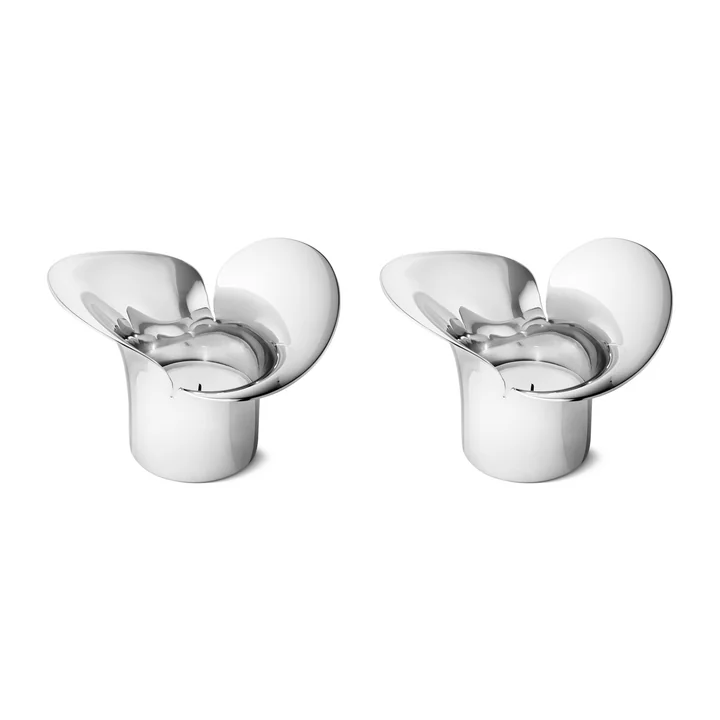 Bloom Botanica Teelichthalter 2er-Set, Edelstahl von Georg Jensen 