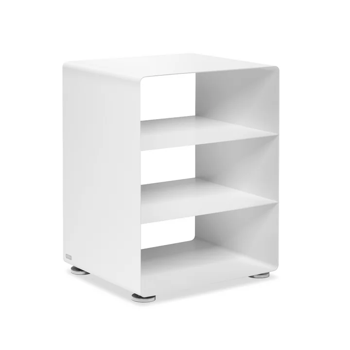 R 600N Hifi-Rack mit 2 Böden von Müller Möbelfabrikation in signalweiss seidenmatt (RAL 9003)	