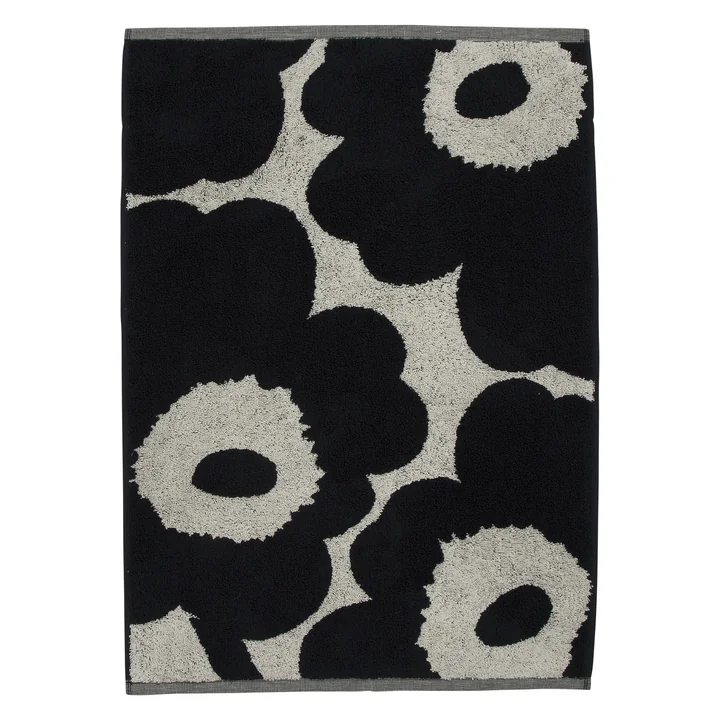 Unikko Handtuch 50 x 70 cm von Marimekko in baumwollweiss / dunkelblau
