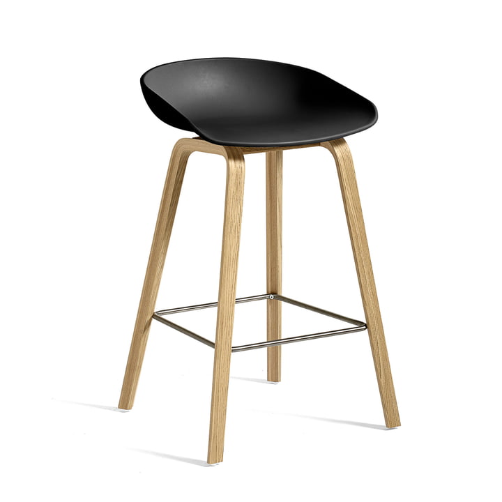 About A Stool AAS 32 ECO von Hay mit 75 cm Höhe in Eiche / schwarz