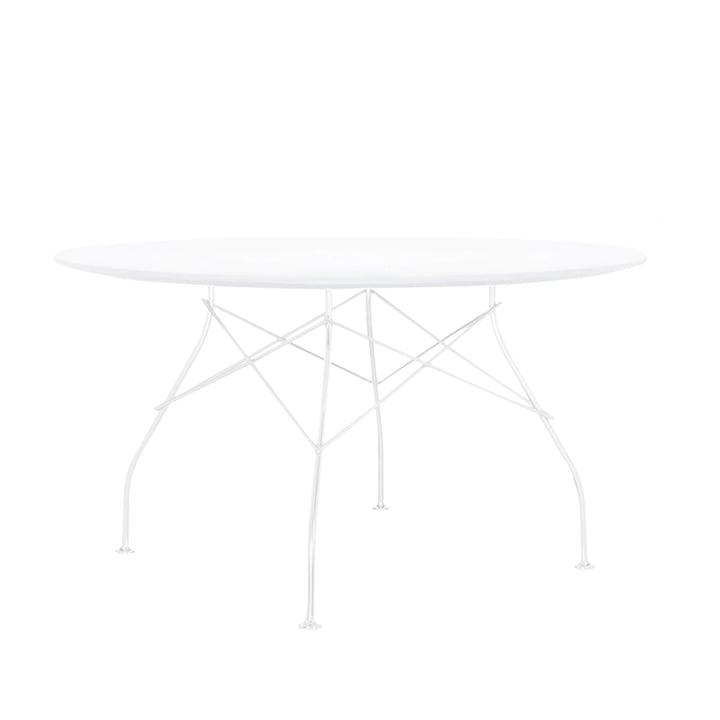 Glossy Outdoor Tisch Ø 128 x H 72 cm von Kartell in weiss