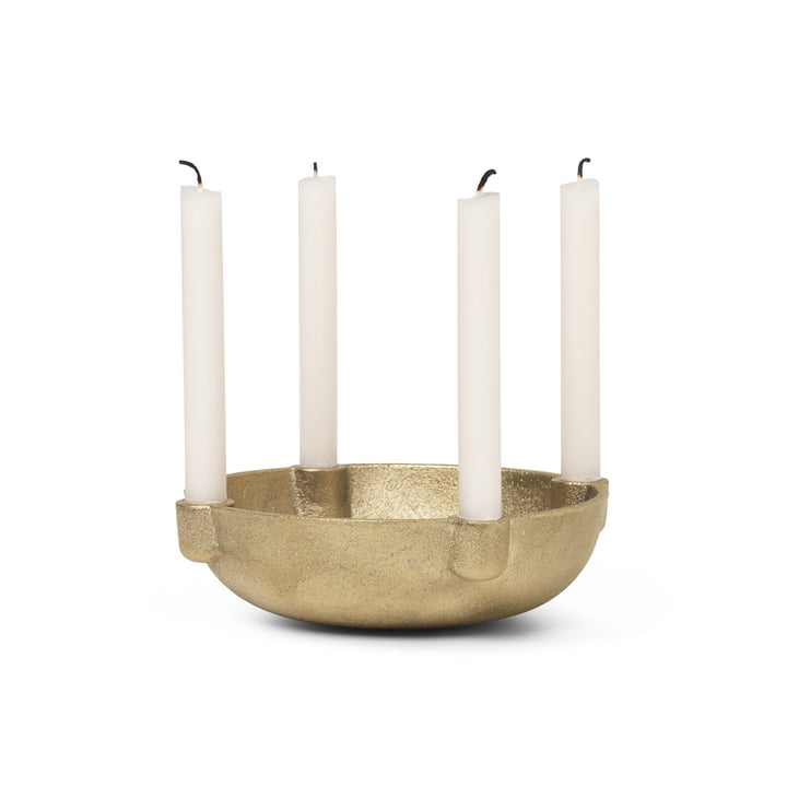Bowl Kerzenständer, Ø 14,6 x H 3,7 cm, Messing von ferm Living