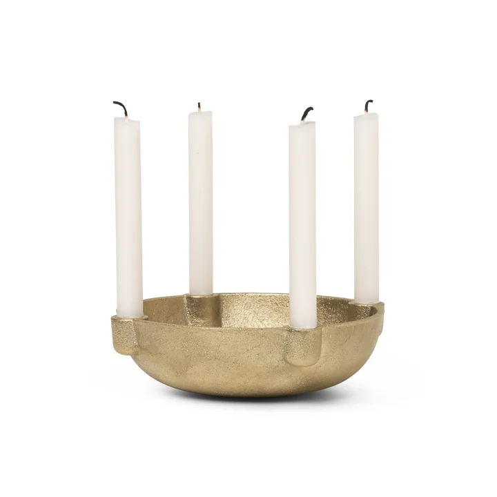 Bowl Kerzenständer, Ø 14,6 x H 3,7 cm, Messing von Ferm Living
