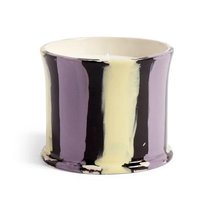 Stripe Duftkerze, Ø 10 x H 8,5 cm, Feigenblatt von HAY.
