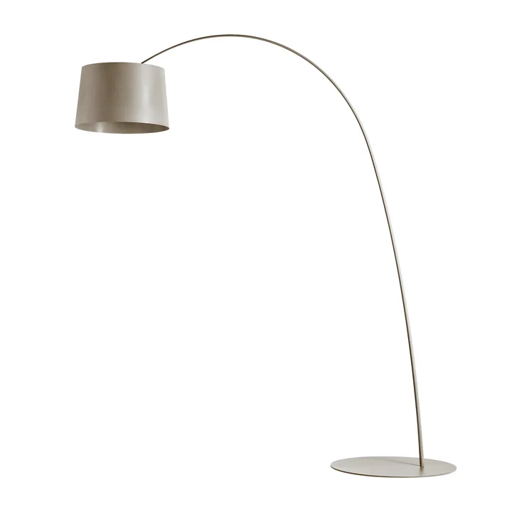 Die Twiggy Bogenleuchte, dimmbar, graubeige von Foscarini