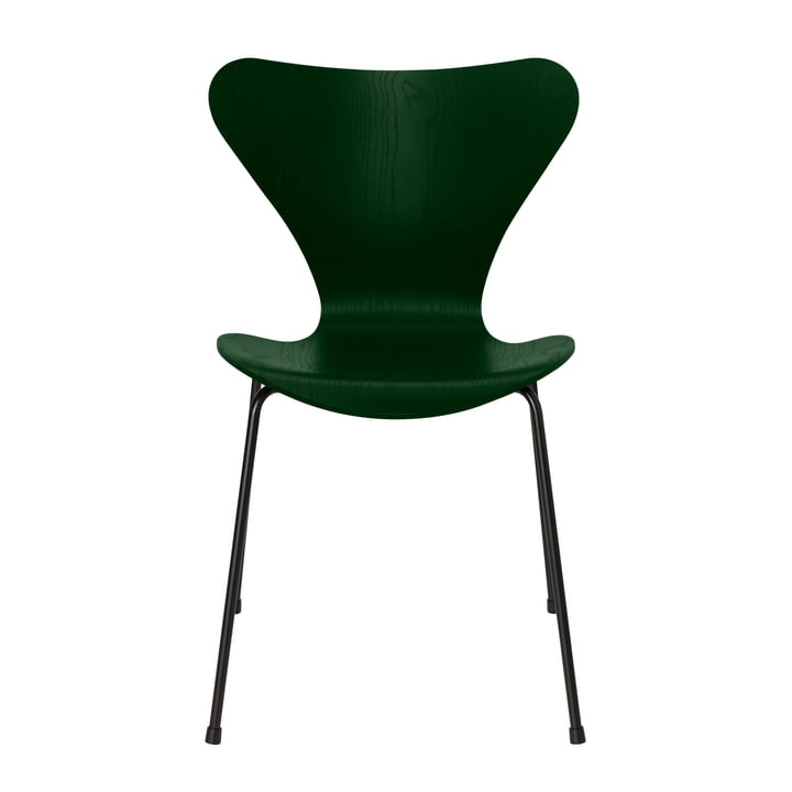Serie 7 Stuhl von Fritz Hansen in Esche evergreen gefärbt / Gestell schwarz