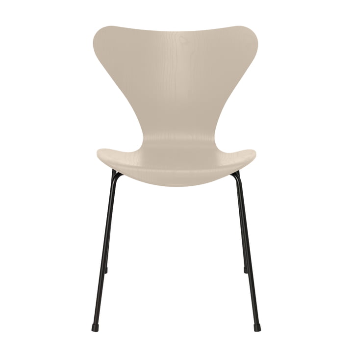 Serie 7 Stuhl von Fritz Hansen in Esche light beige gefärbt / Gestell schwarz