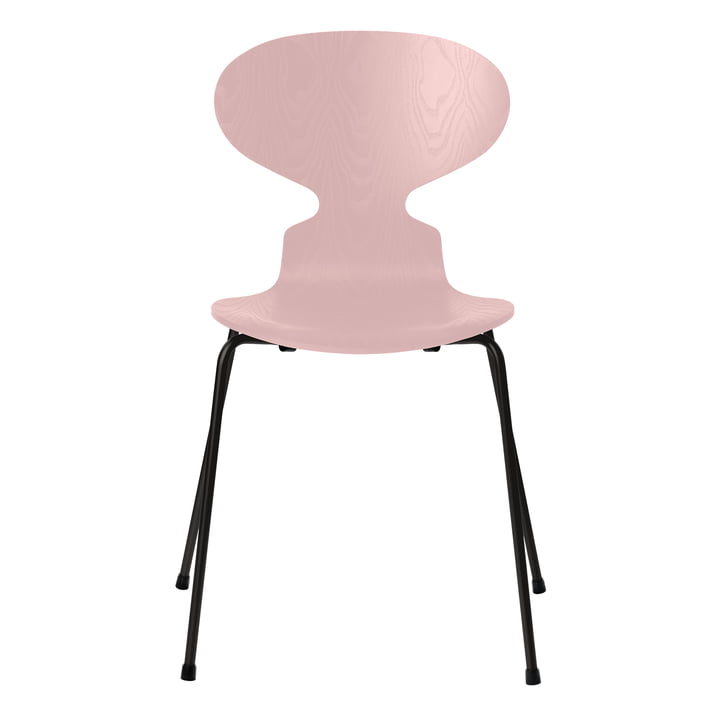 Ameise Stuhl von Fritz Hansen in Esche pale rose gefärbt / Gestell schwarz