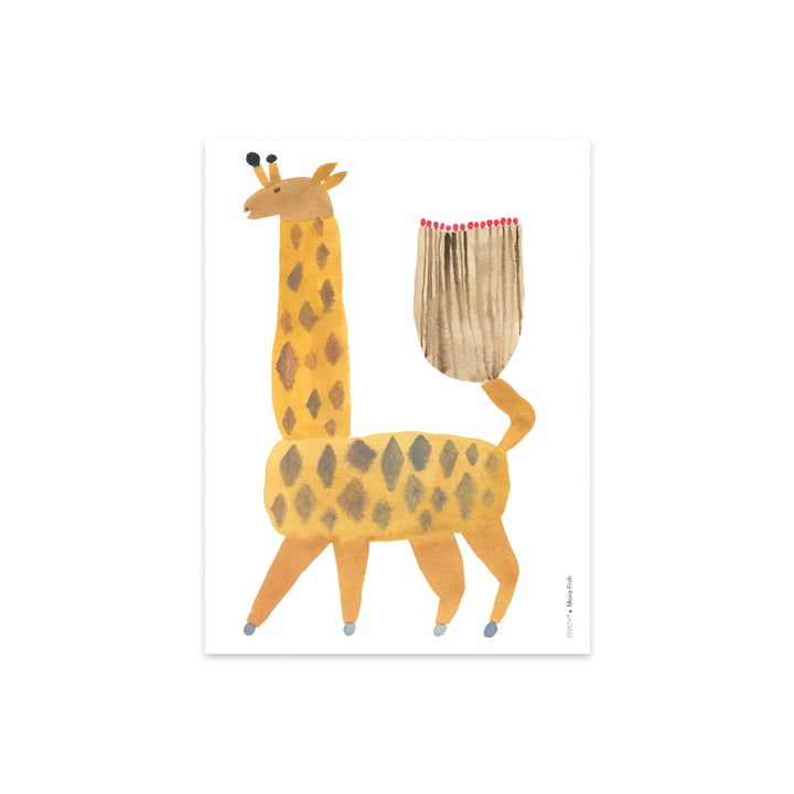 Kinderposter mit Tieren, Noah Giraffe, 40 x 30 cm von OYOY