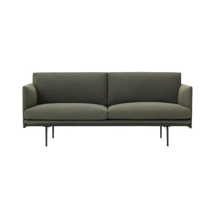 Das Outline Sofa 2-Sitzer von Muuto in grün fiord 961