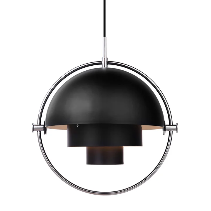 Multi-Lite Pendelleuchte Ø 36 cm von Gubi in Chrom / Schwarz