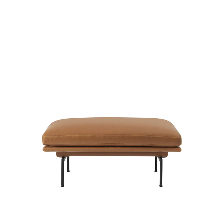 Der Outline Sofa Pouf von Muuto mit schwarzen Aluminium-Beinen