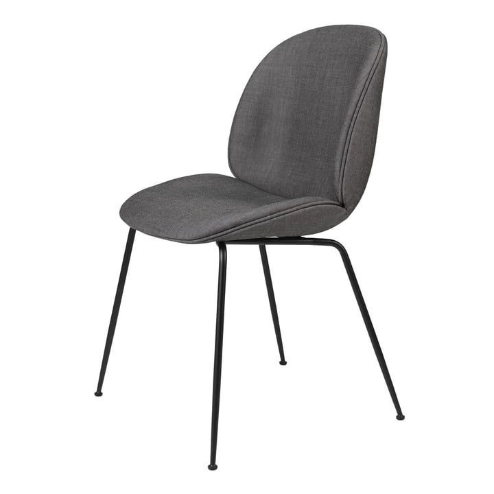 Beetle Dining Chair (gepolstert), schwarz matt / Remix, Kvadrat (152) von Gubi