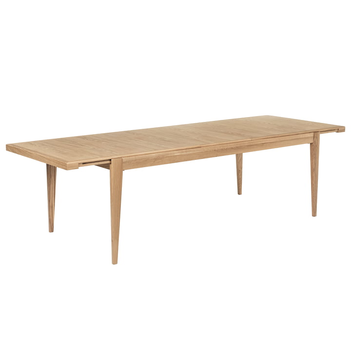 S-Table, rechteckig ausziehbar, 95 x 220-320 cm, Eiche matt lackiert von Gubi