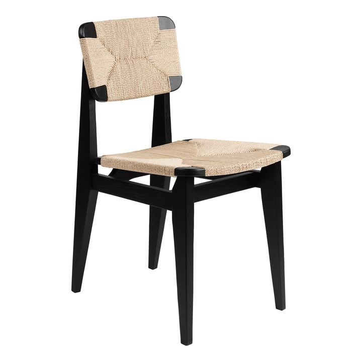C-Chair Dining Chair Paper Cord, Eiche schwarz gebeizt von Gubi