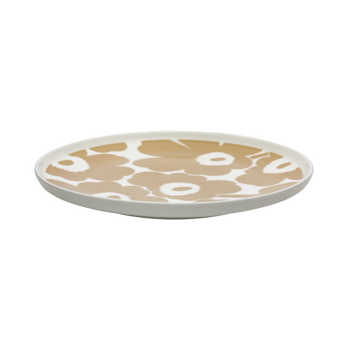 Der Oiva Unikko Teller von Marimekko in weiss / beige, Ø 25 cm
