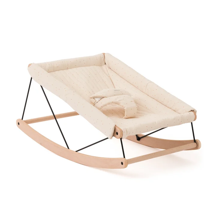 Growing Green Babywippe mit Polster von Nobodinoz in honey sweet dots natural