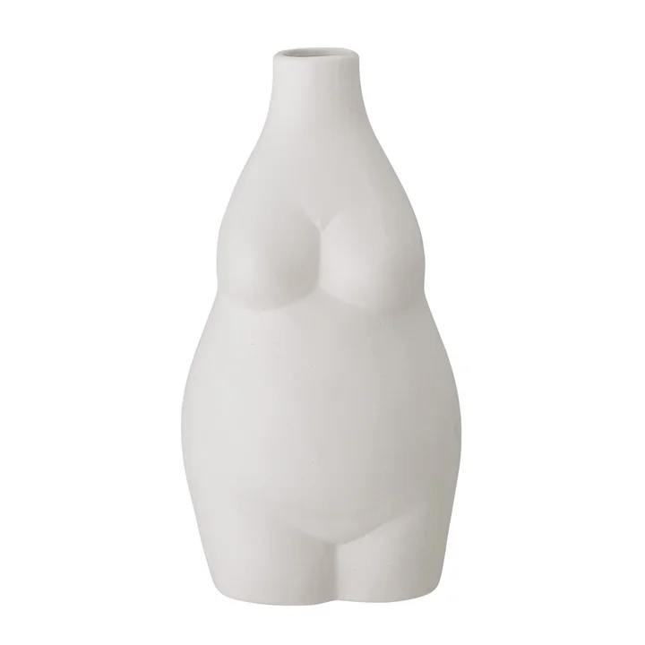 Die Elora Vase von Bloomingville in weiss, H 18 cm