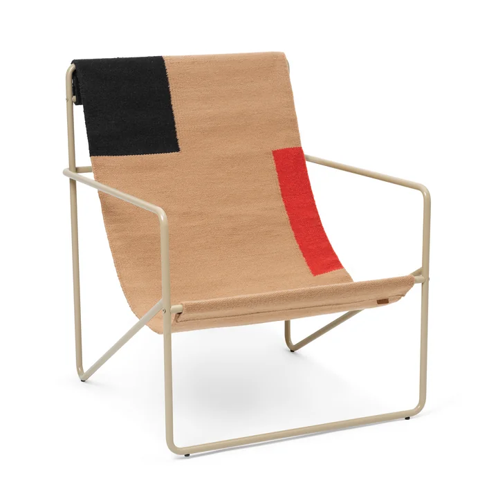 Der Desert Lounge Chair von Ferm Living in cashmere / block