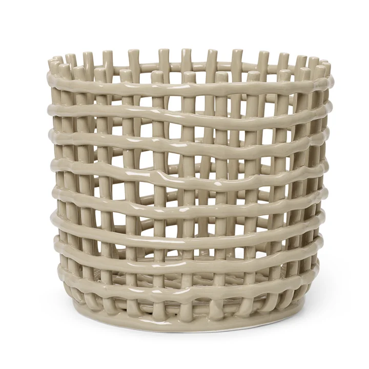 Der grosse Keramik Korb von Ferm Living in cashmere