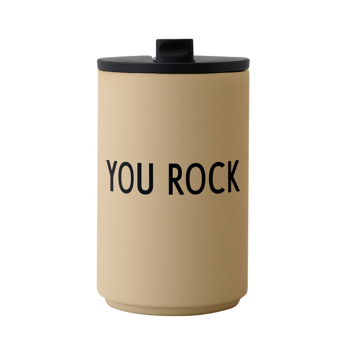 Der Thermo Cup von Design Letters, 0.35 l, You Rock, beige