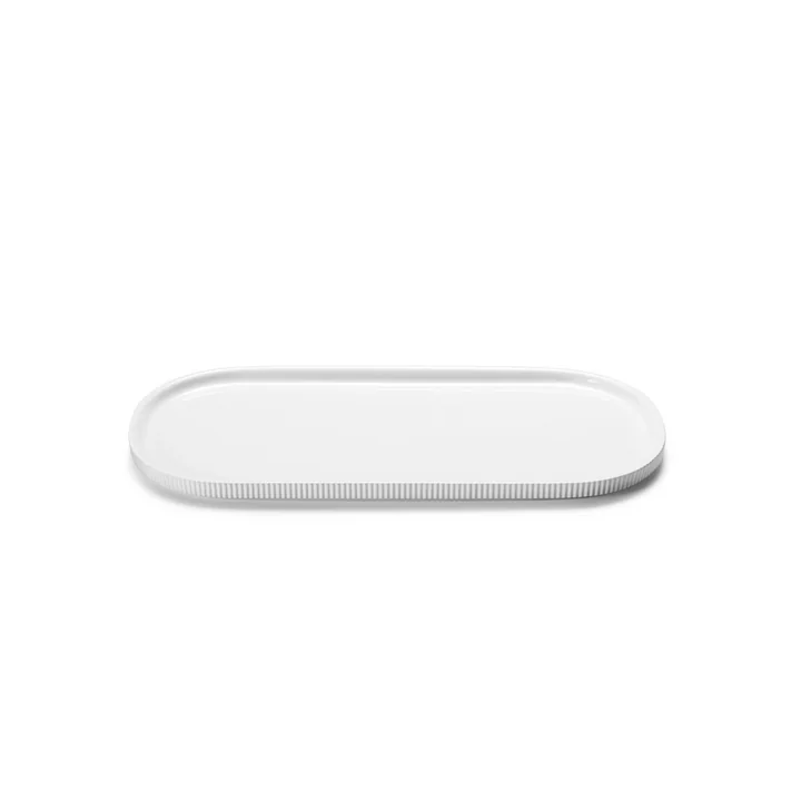 Bernadotte Servierplatte 19 x 40 cm von Georg Jensen in weiss