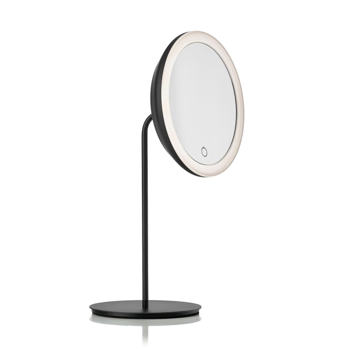 Kosmetikspiegel mit 5-fach Vergrösserung und LED-Beleuchtung Ø 18 cm von Zone Denmark in schwarz