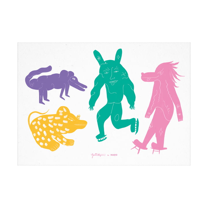 Das Four creatures Multi Poster von Paper Collective, 50 x 70 cm