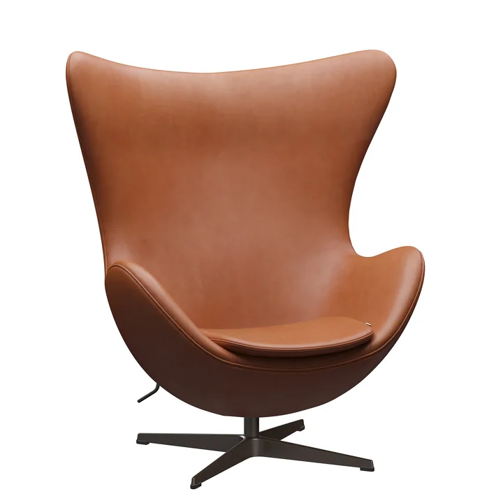 Der Egg Chair von Fritz Hansen, braun-bronze / Grace Leder walnuss
