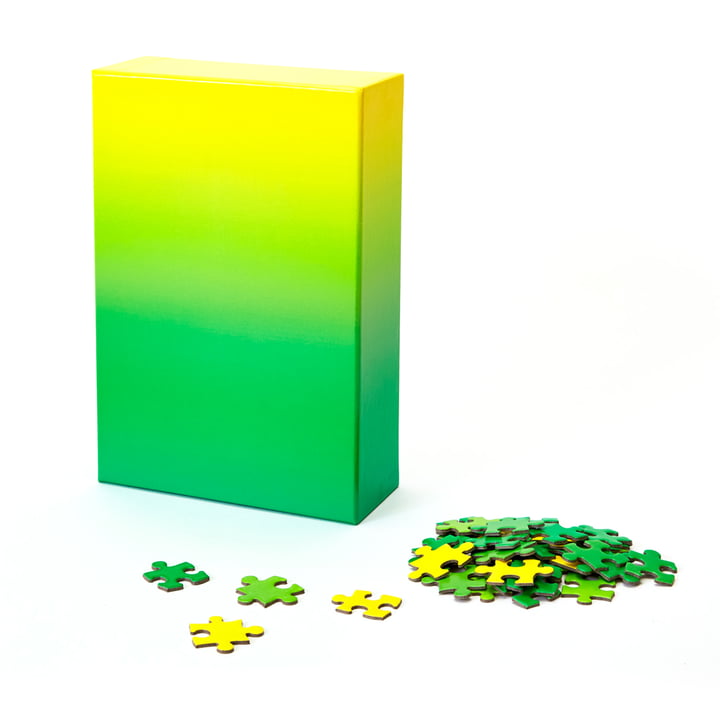 Farbverlauf Puzzle von Areaware in grün / gelb